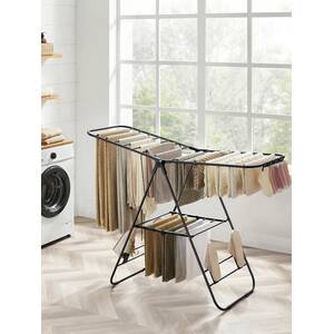 Black SONGMICS Adjustable Clothes Drying Rack shot 9108776