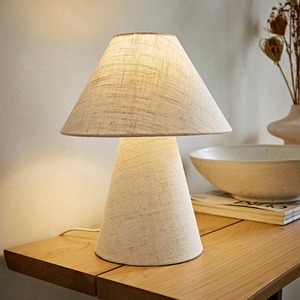 Gigi Full Fabric Natural Linen Tapered Table Lamp