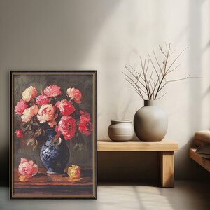 Vintage Floral Framed Still Art