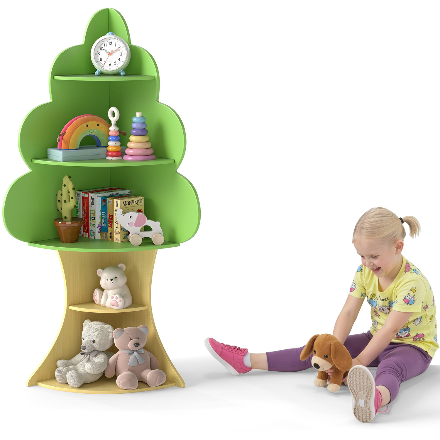 5-tier Kids Tree Bookshelf - Green