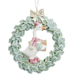 Christmas Swan Wreath Hanging Decoration