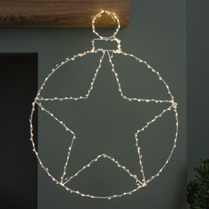 Light up Hanging Christmas Star Bauble with LEDs