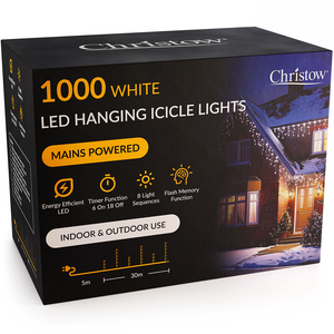 Christow Hanging Icicle Christmas LED String Lights