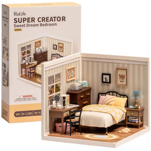 Sweet Dream Bedroom, 3D Puzzle, Plastic DIY Miniature House Kit