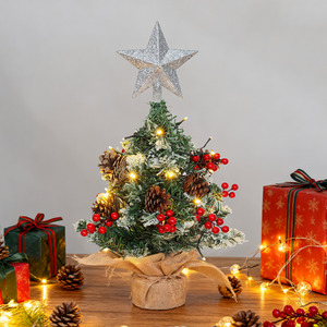 Mini Pre Lit Tabletop Christmas Tree with Star