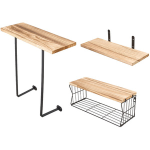 Set of 3 Wall-Mounted Floating Shelves
