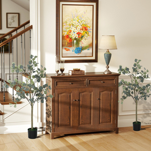 HOMCOM Set of 2 Artificial Silk Eucalyptus Plants 120cm