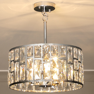 HOMCOM Modern 3-Light Crystal Chandelier
