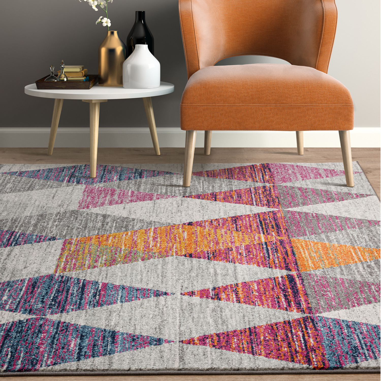 Muse Harlequin Pink Geometric Area Rug