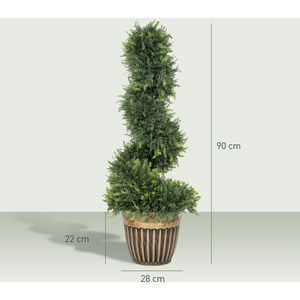 HOMCOM 2 Pack Artificial Spiral Topiary Cypress Trees