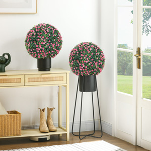 HOMCOM Set of 2 Artificial Topiary Balls