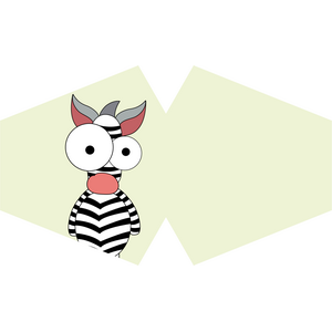 Reusable Fashion Face Mask Crazy Zebra (Children) MultiColor