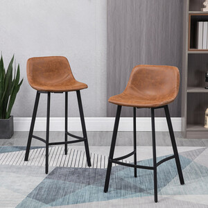 HOMCOM Industrial Bar Stools Set of Two