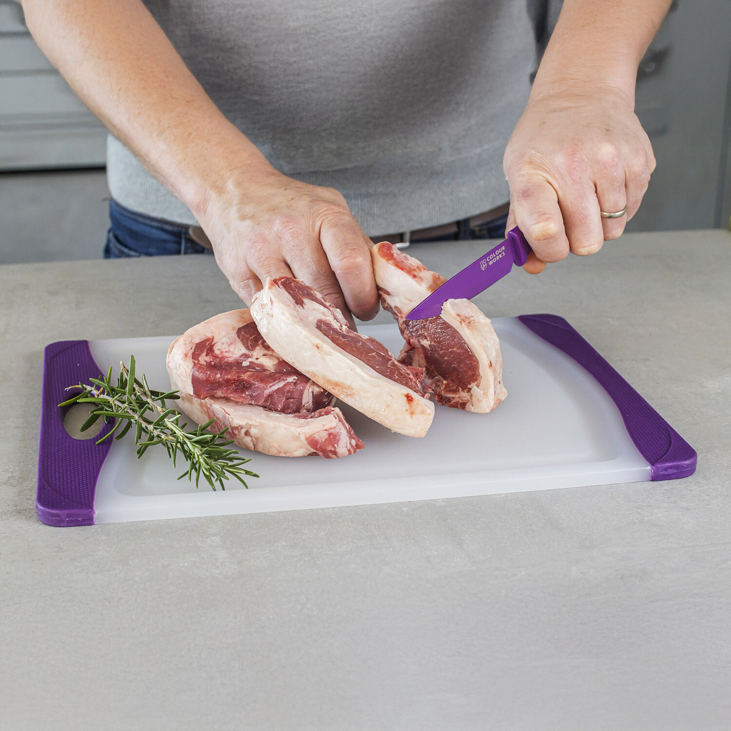 Image of Colourworks Brights Polyethylene Reversible Cutting Board&hellip;