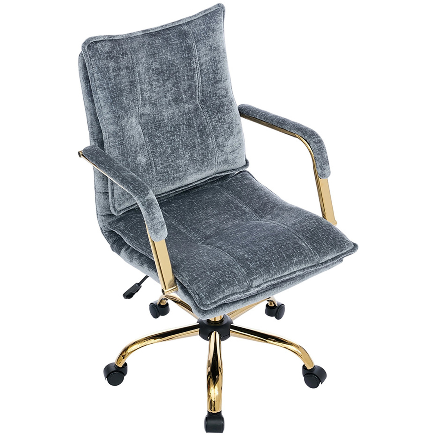 Chenille Upholstered Office Chair - Blue