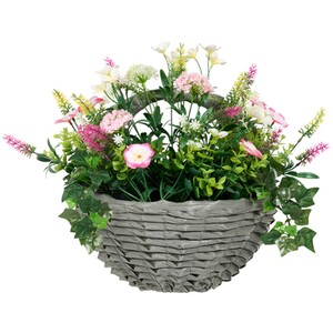 Faux Floral Hanging Ivy Wall Basket