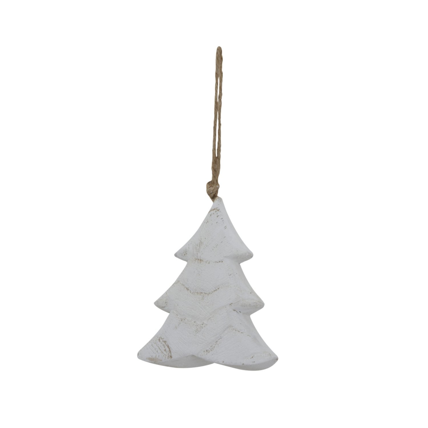 Whitewashed Rustic Hanging Tree Wall Decor For Farmhouse Style - White