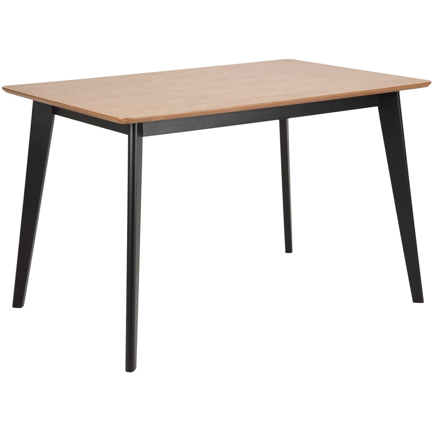 Krakow 5-piece Dining Set - Oak-effect Table And 4 Black Chairs - Black And Natural