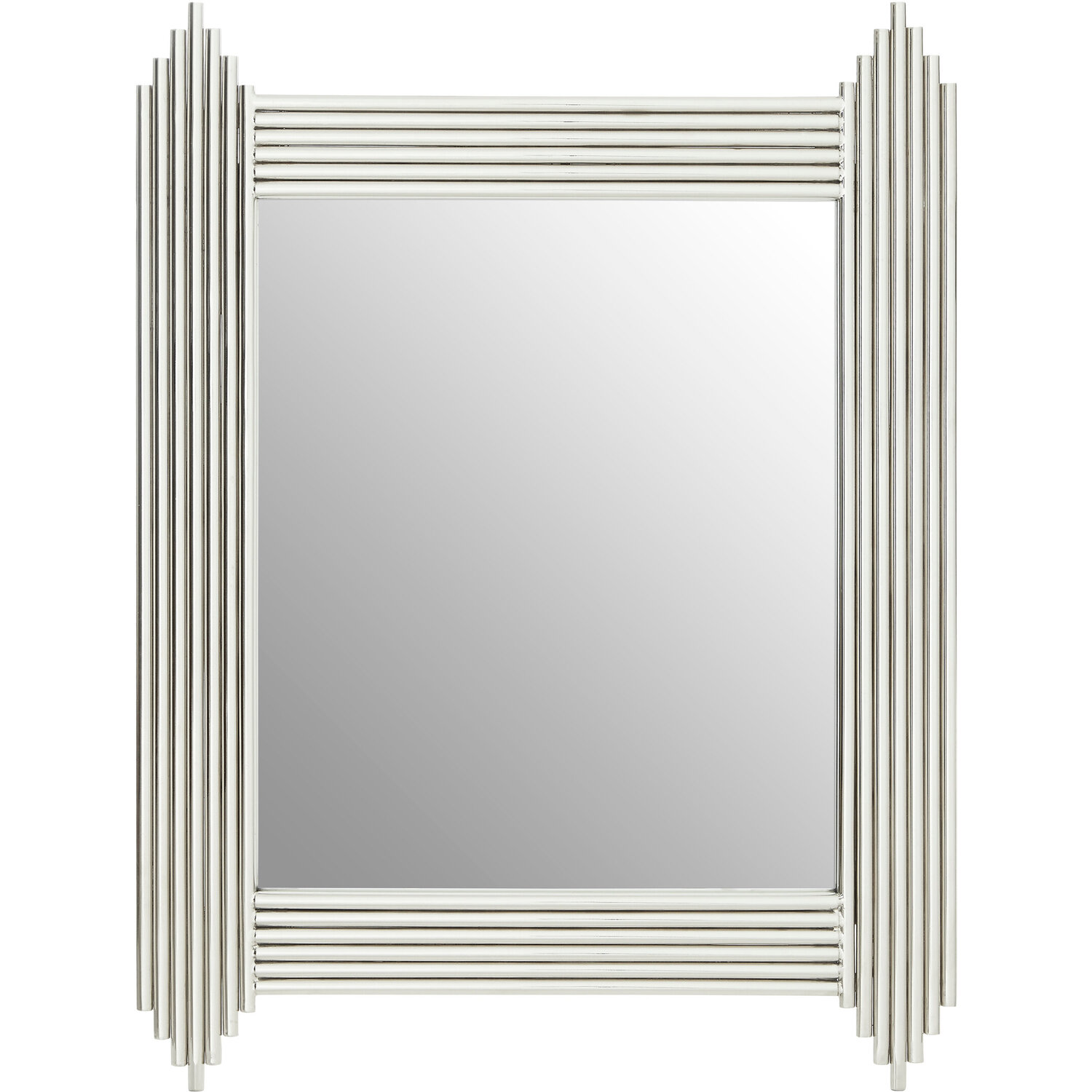 Palazio Rectangular Wall Mirror with Silver Finish - Silver