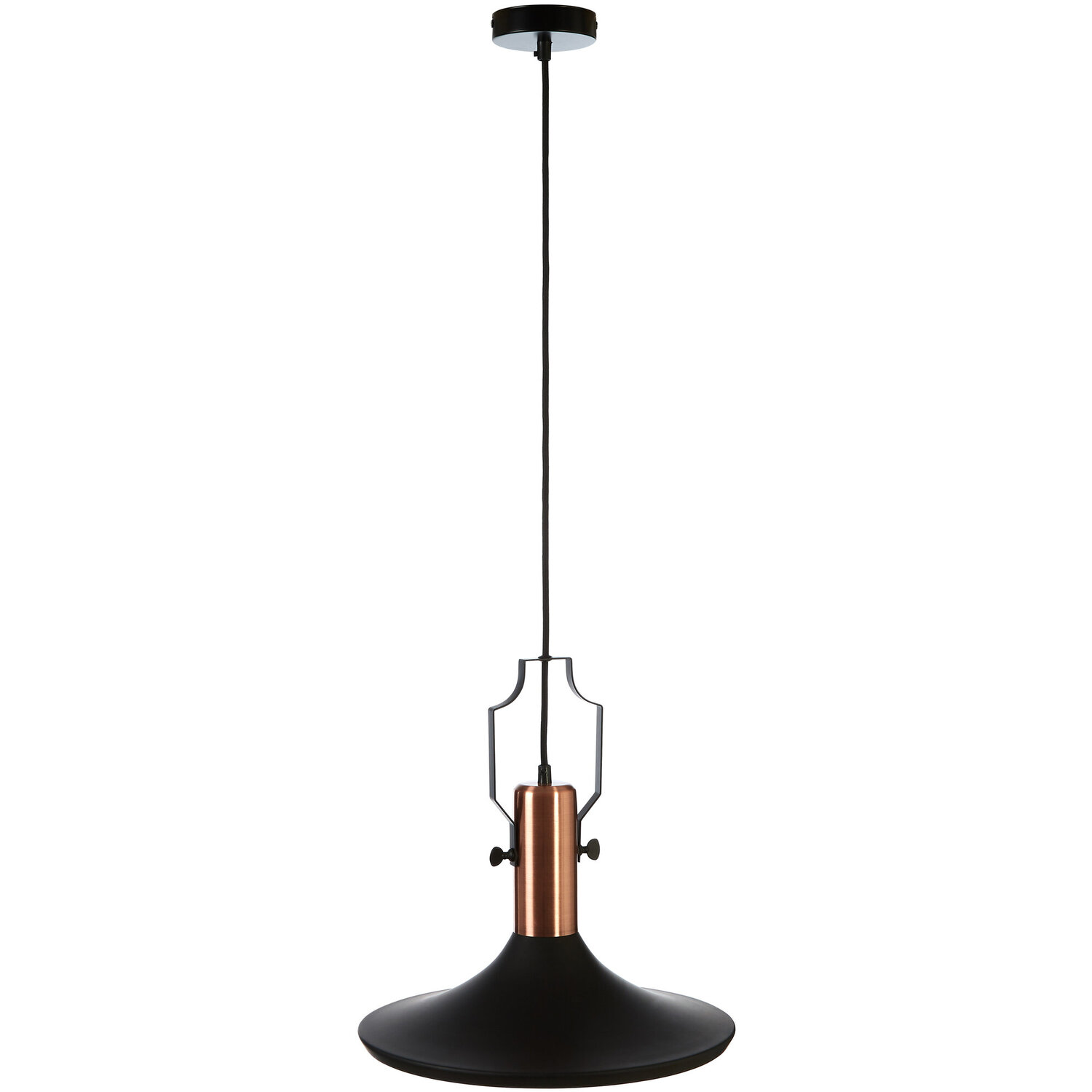 Argo Large Pendant Light in Black and Copper - Black