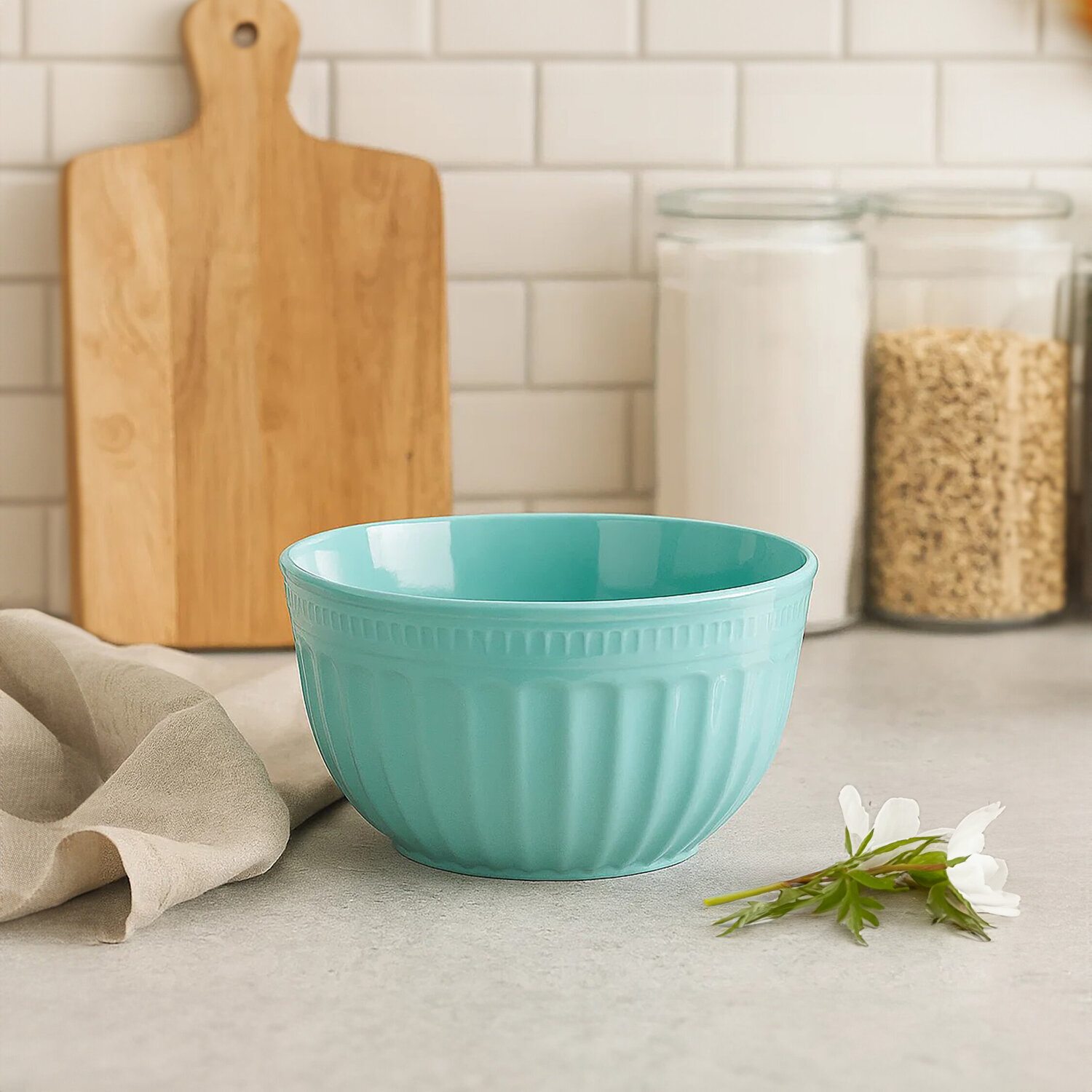 Alden Melamine Medium Green Mixing Bowl - Green