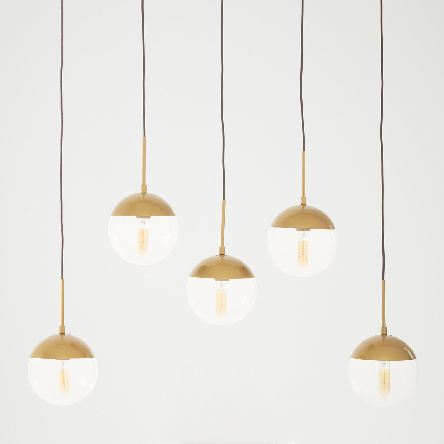 Revive Gold Finish Glass Shades Pendant Light - Gold