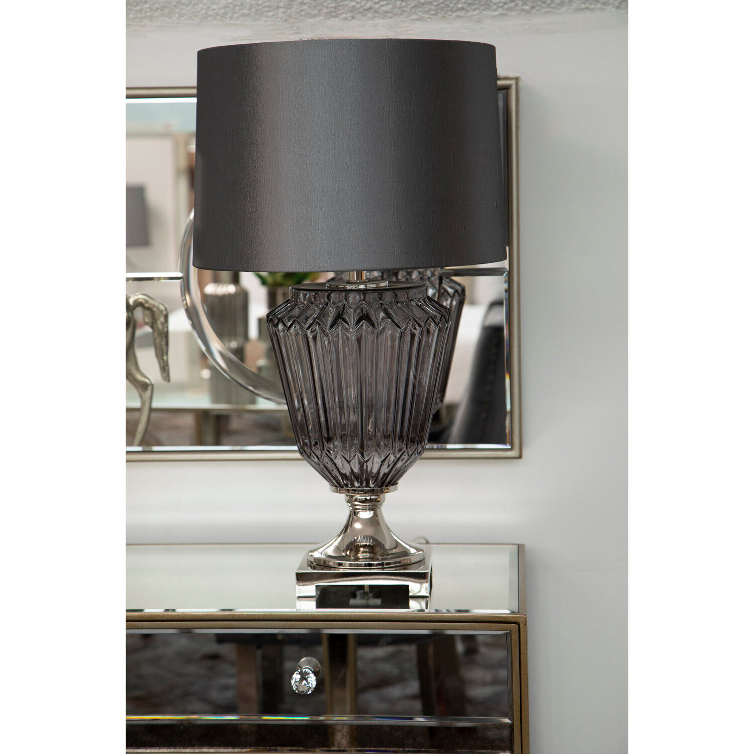 Annot Glass Table Lamp - Grey