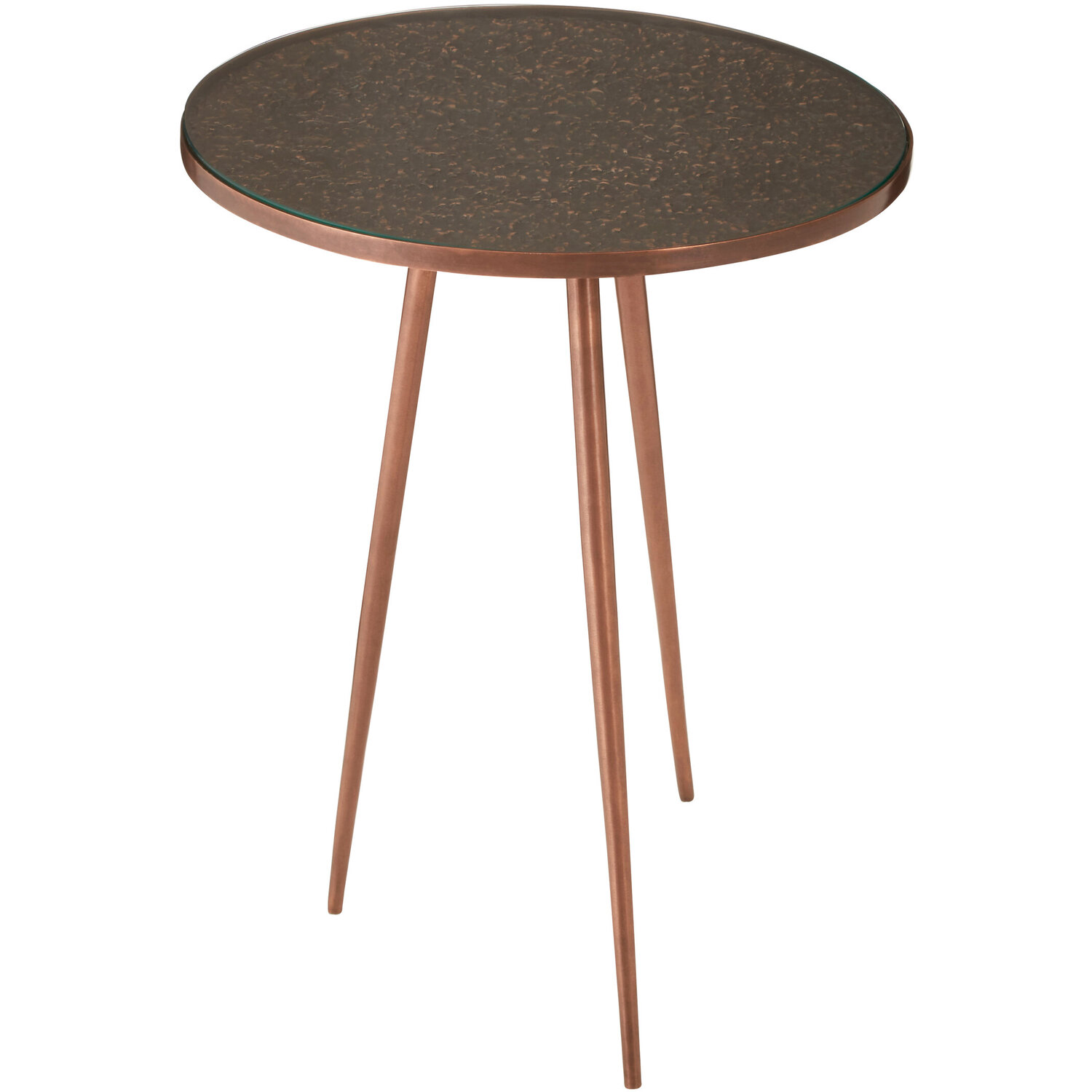 Fifty Five South Akola Copper Finish Side Table - Gold