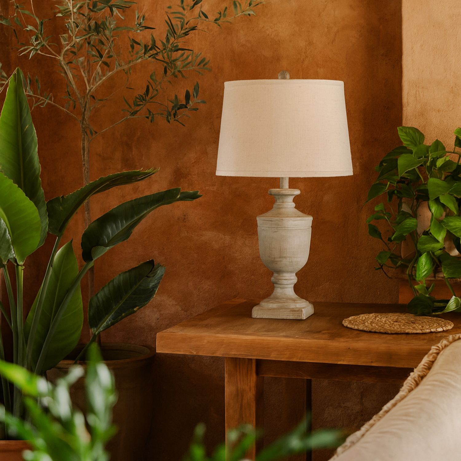 Image of Baroville Table Lamp Weathered Resin Base&hellip;