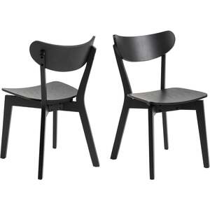 Set of 2 Veneer Dining Chairs Scandinavian Style