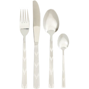 Avie 24 Piece Etched Deco Cutlery Set