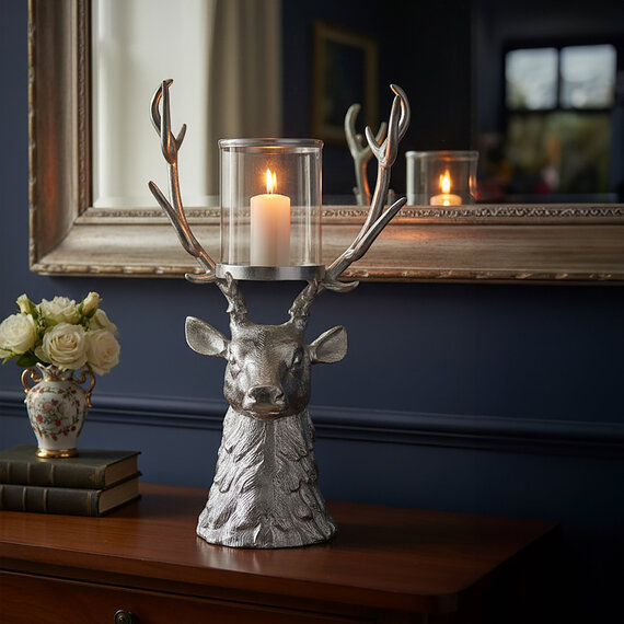 Stag Glass Candle Holder