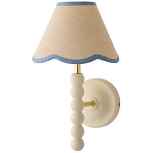 Bobbin Cream Wall Light with Trim Scallop Shade