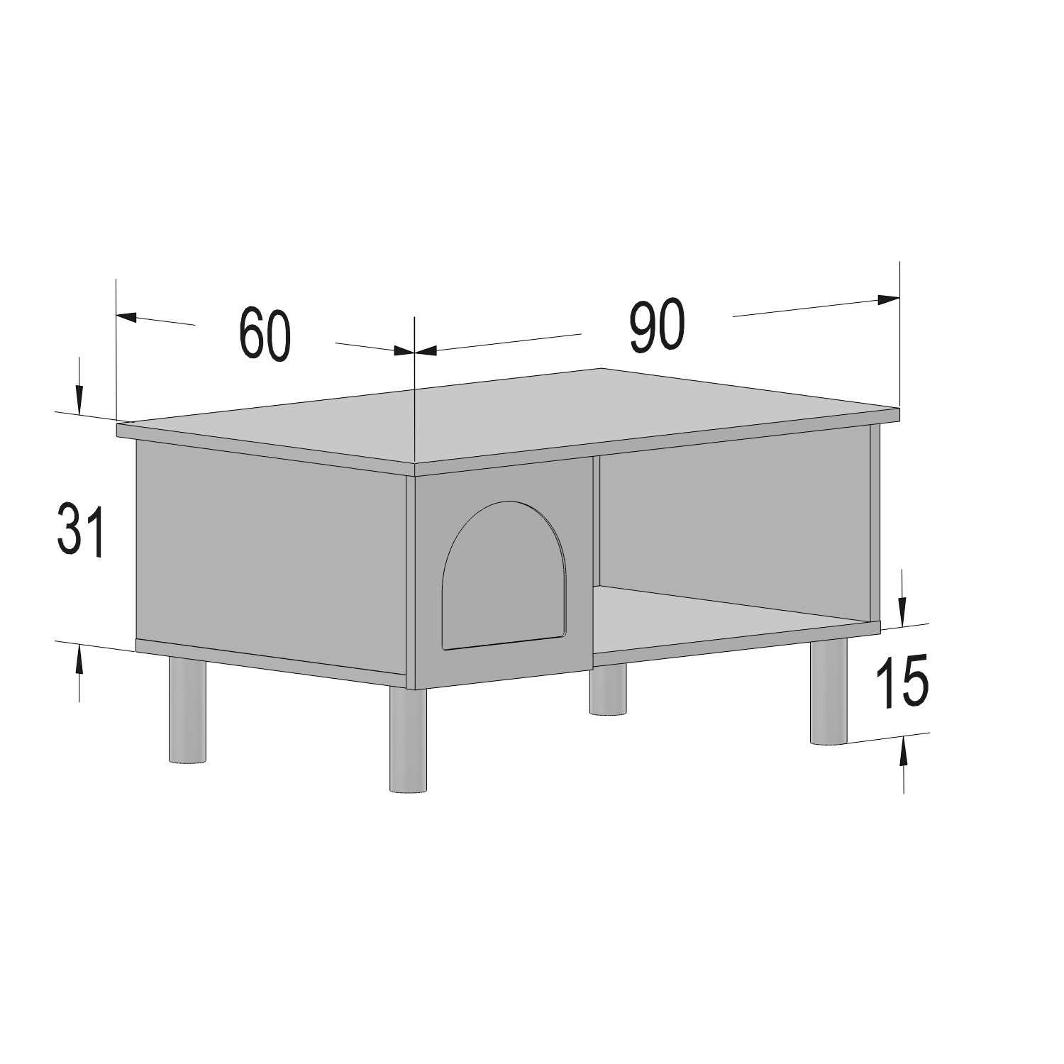 Bohem Coffee Table - White And Walnut