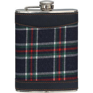 Blue Tartan Hip Flask