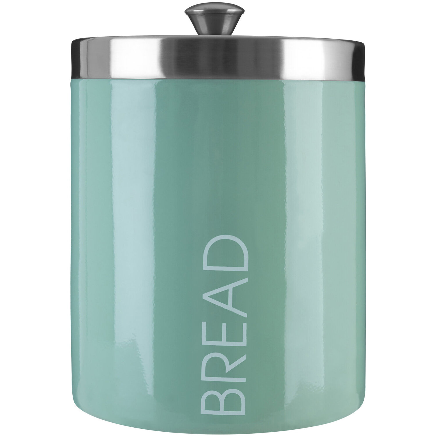 Liberty Pistachio Enamel Bread Bin - Silver, Green