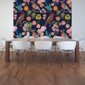 Floral Birds Wall Mural
