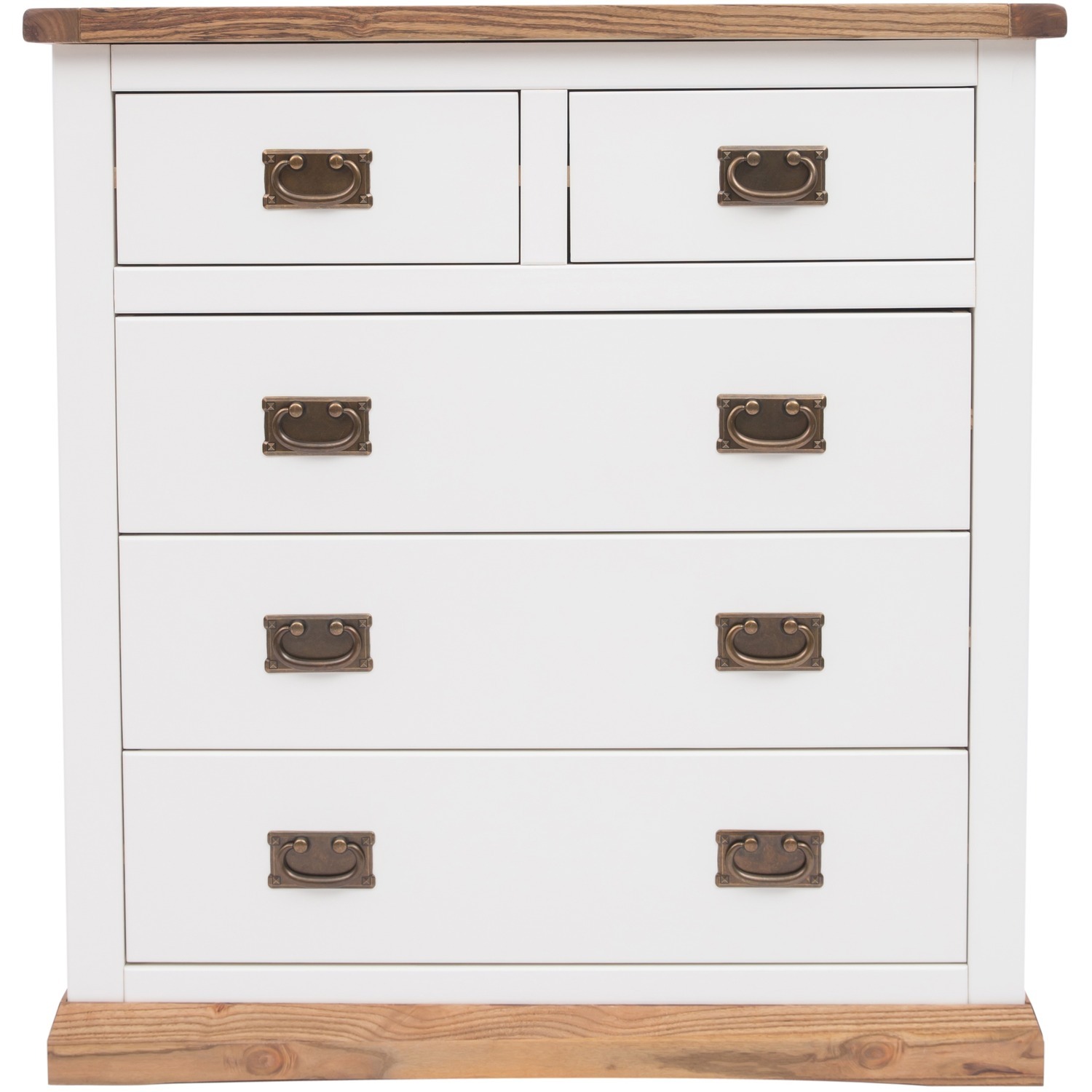 Cabinet Bits Tropea 2 Over 3 Drawer Chest - White / Brass