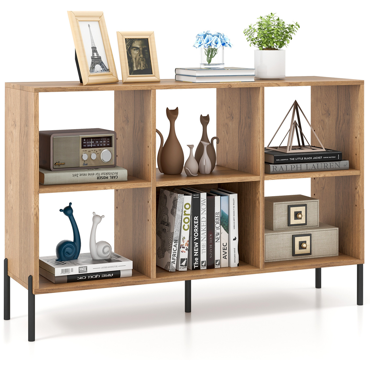 6-cube Open Storage Bookcase - Brown
