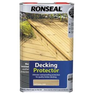 Ronseal Decking Protector Natural Oak 5 Litre - Water-Based, Moisture Resistant