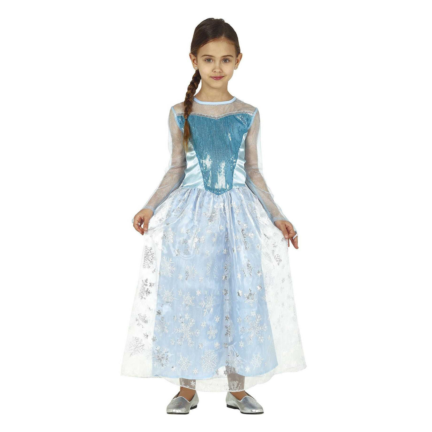 Fiestas Guirca Girls Snow Princess Costume Dress - Blue / 5-6 Years / 5+