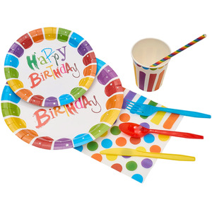 Lifeideas 92 Piece Birthday Party Tableware Set