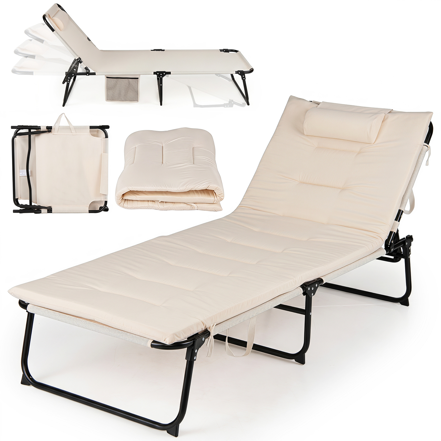 Costway Foldable Beach Sun Lounger
