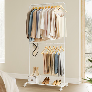 SONGMICS Rolling Clothes Rack with Storage Shelf