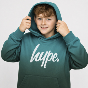 Teal Ombre Boys Hoodie Soft Casual Kids Sweatshirt Comfortable Fit