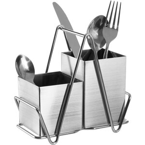 Stainless Steel 2 Compartment Silver Cutlery Caddy