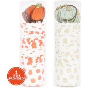 Pumpkin Cupcake Cases with Toppers