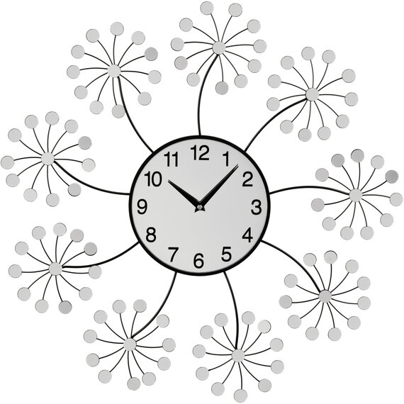 Mirrored 60cm Dia Floret Wall Clock