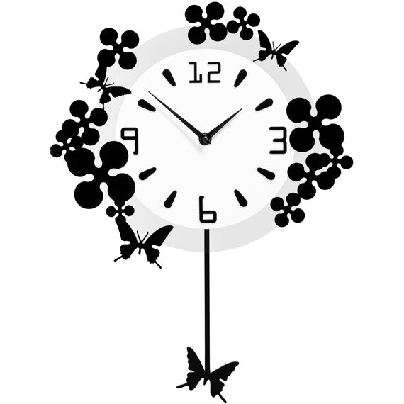 Kiki Flower and Butterflies Design Wall Clock