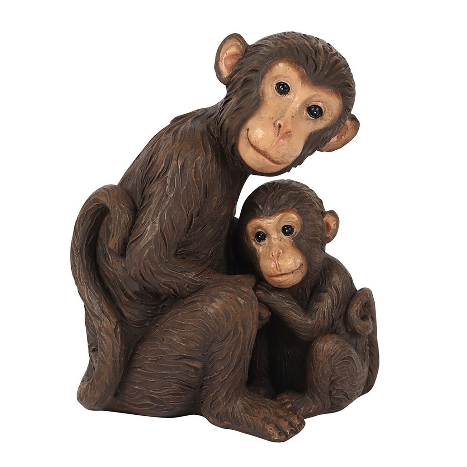 Something Different Monkey Mother And Baby Ornament - Brown